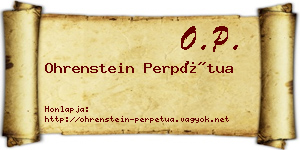 Ohrenstein Perpétua névjegykártya